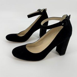 Marc Fisher Black Suede Mary Jane Heels Size 7.5